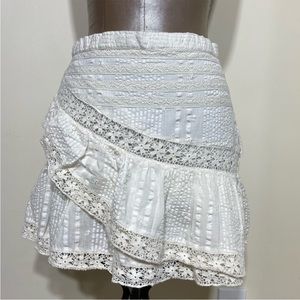 LoveShackFancy White mini skirt